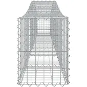 vidaXL Gabionen met boogvorm, 2 stuks, 400x30x40/60 cm, verzinkt staal