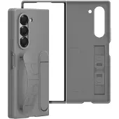 Samsung Galaxy Z Fold 6 Siliconen Back Cover met Standaard Grijs