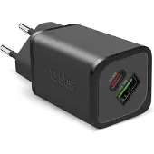 SBS Wall Charger 1xusb-c 65w & 1x Usb-a 18w Black