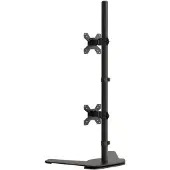 vidaXL Monitorhouder voor 2 monitoren, zwart, staal, VESA 75/100 mm