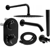 Mexen Kai DR70 inbouw bad-douche set met 25 regendouche, zwart - 77602DR70251-70