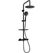 Mexen KT67 opbouw doucheset met regendouche en thermostatische kraan, zwart - 771506793-70