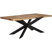 vidaXL Eettafel 180x90x76 cm massief ruw mangohout