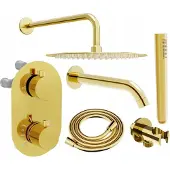 Mexen Kai DR70 inbouw bad-douche set met hoofddouche 30 , goud - 77602DR70301-50