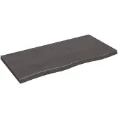 vidaXL Wastafelblad 100x50x(2-4) cm behandeld massief hout donkerbruin