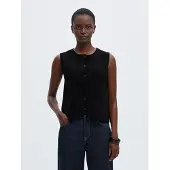 Selected Knoop Gebreid Gilet Dames Zwart M
