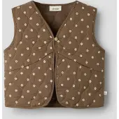 Lil´ Atelier MINI gebloemd gilet - kaki/beige Groen Meisjes Katoen V-hals - maat 98