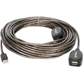 Manhattan 150958 USB-kabel USB 2.0 USB-A stekker, USB-A bus 20.00 m Zwart