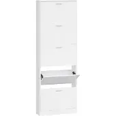 vidaXL Schoenenkast 59x17x169 cm bewerkt hout hoogglans wit