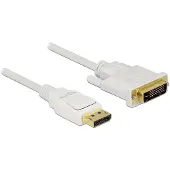 DeLOCK Premium DisplayPort naar DVI kabel - DP 1.2a (4K 30Hz) / wit - 2 meter