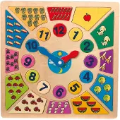 Legler Multi kleuren houten klok - Leer klok kijken