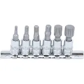 Bgs - 6 delige veeltand doppenset 1/4" - M4, M5, M6, M8, M10 en M12 - 2162