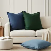 vidaXL Kussensloop 2 st HOUTEN Donkergroen 70 x 70 cm Faux Linnen