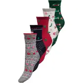 ONLY Sokken 'ONLCHRISTMAS' navy / grijs / spar / donkerrood / wit
