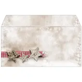 Sigel kerst enveloppen Rustic White, DIN lang, dennentakken motief, 25 stuks