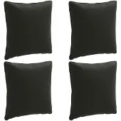 vidaXL Rugkussen PUTTEN 4 st 100% Polyester Zwart 40 x 40 x 15 cm