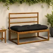 vidaXL Bankkussen VIANEN 100% Polyester Zwart 110 x 60 x 12 cm
