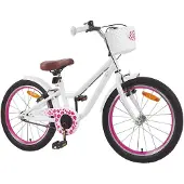 vidaXL Kinderfiets, 18 inch, geschikt voor kinderen van 5-7 jaar, wit