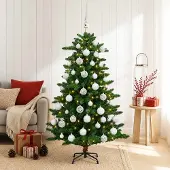 vidaXL Kunstkerstboom met Ballen 120 cm 150 LED's Warmwit