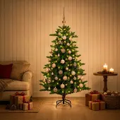 vidaXL Kunstkerstboom met Ballen 150 cm 150 LED's Warmwit