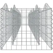 vidaXL Gabionen-verhoging met boogvorm, 600x50x50 cm, verzinkt staal