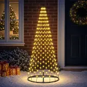 vidaXL LED kerstboom 165 cm 270 LED's Warmwit IJzer Zwart