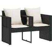 vidaXL Tuinbed met parasol, bruin, van polyrotan
