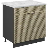 Vicco Keukenonderkast Fame-Line Eiken paneel 80 cm , WB Marmer, Model 51315