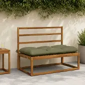 vidaXL Bankkussen VIANEN 100% Polyester Olijfgroen 110 x 60 x 12 cm
