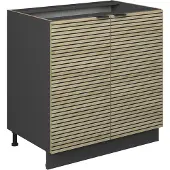 Vicco Keukenonderkast Fame-Line Eiken paneel/Antraciet 80 cm zonder werkblad, Model 51300
