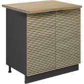 Vicco Keukenonderkast Fame-Line Eiken paneel/Antraciet 80 cm goudkleurig eiken werkblad, Model 51302