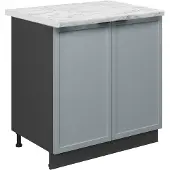 Vicco Keukenonderkast Fame-Line Licht blauw-grijs/Antraciet 80 cm marmer werkblad, Model 50645