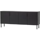 Woood Gunnar Dressoir 200 cm - Grenen - Matzwart - 85x201x44
