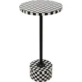 Kare Design bijzettafel Domero Chess, wit/zwart, diameter 25 cm, geschikt voor de woonkamer