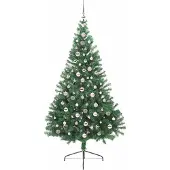 vidaXL Kunststof Voorverlichte Kerstboom met 300 LED Groen 240 cm PVC