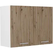 Vicco Glazen keukenkast R-Line, ambachtelijk eikenhout/wit, 80 cm, model 71444