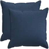 vidaXL Kussen met kussen HOUTEN 2 st Blauw Faux Linnen
