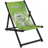 AllBags Houten ligstoel voor tuin en strand, verstelbaar en inklapbaar