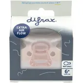 Difrax 2x Fopspeen Natural 6+ mnd Roze