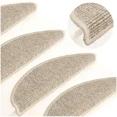 vidaXL Trapmatten 15 st 56x17x3 cm Lichtbeige Halfrond