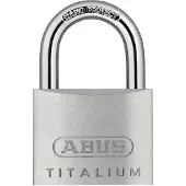 ABUS Hangslot Type 64TI - Titalium - 50 mm - Verstelbare Beugel van 60 tot 150 mm - Nano Protect Coating - Paracentrisch Sleutelprofiel - Dubbele Beugelvergrendeling - Zilver