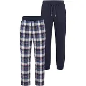 Phil&Co. Pyjamabroek 'Phil &amp; Co Heren Lange Pyjamabroeken 2-Pack' blauw