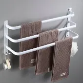 Arhatreya Witte Handdoekrek 3 Niveaus met Haken, 60cm