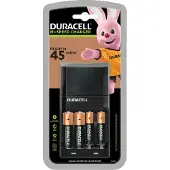 Duracell Chargeur de piles CEF27 Noir + 2 piles AA 1300 mAh et 2 piles AAA 750 mAh