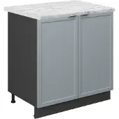 Vicco Wastafelkast Fame-Line Licht blauw-grijs 80 cm , WB Marmer, Model 50661
