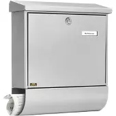 Burg wachter Wandbrievenbus Set Vario 86720 - Staal - Zilver - 37,7x42x11,5 Cm