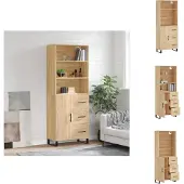 vidaXL Hoge kast 69,5x34x180 cm bewerkt hout sonoma eikenkleurig