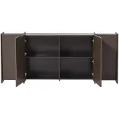 Woood Brock Dressoir 200 CM - Essen Fineer - Middenbruin - 85x200x44