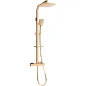 Mexen CQ62 Opbouw doucheset met regendouche en thermostaatkraan, roze goud - 772506295-60