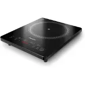 Philips Inductiekookplaat 3000-serie HD5830/90 – Losse & Draagbare Inductie Kookplaat 1 Pits – 2000W met Boostfunctie – 8 Standen & 4 Kookprogramma's – Timer & Kinderslot – Keramisch Glas – Zwart
